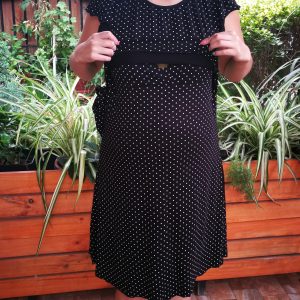 Vestido lactancia negro con puntitos