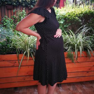 Vestido lactancia negro con puntitos